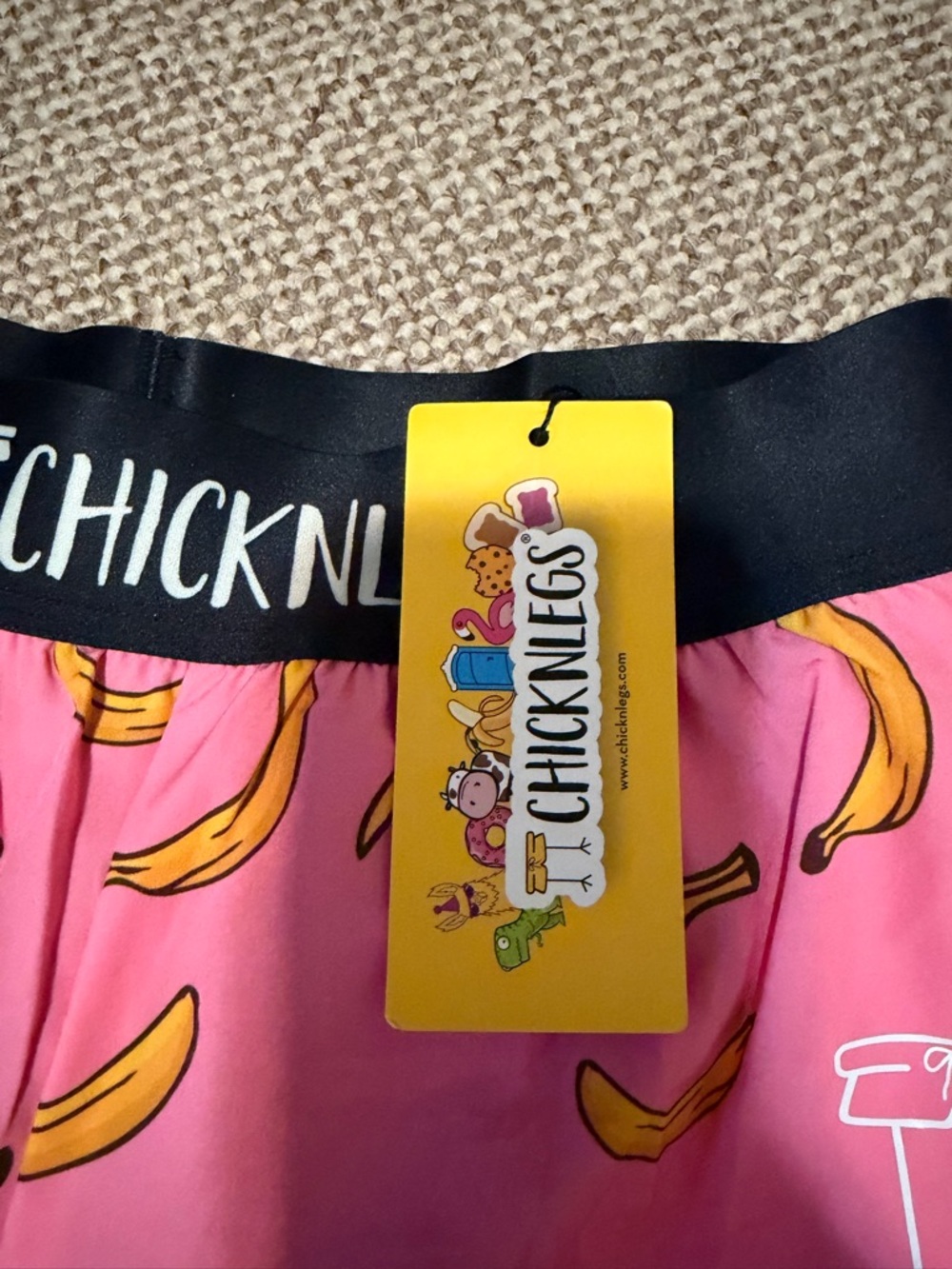 Women’s ChickenLegs Pink Banana Split Running Shorts - Picture 2 of 8